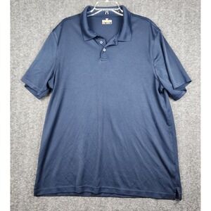 Outdoor Life Polo Shirt Mens 2XLT Navy Blue Short Sleeve Textured Performance